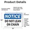 Signmission Do Not Lean On Chain, 14 in W x Rectangle, Vinyl Decal OS-2PACK-NS-D-1014-L-11288 - alternate 2
